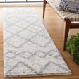 Safavieh Berber Shag 2'-3" x 8'-0" Rug in Ivory / Grey