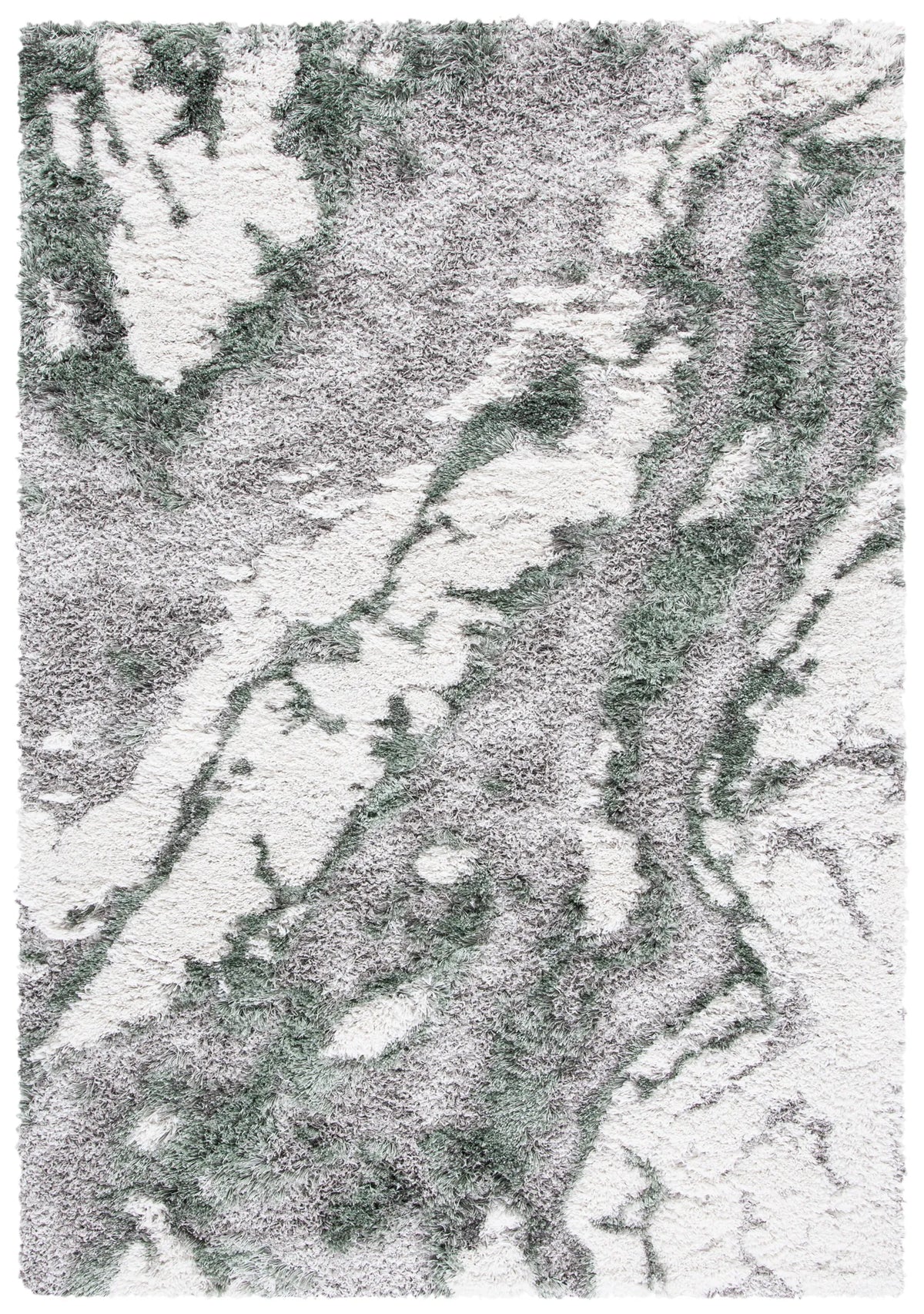 Safavieh Horizon Shag 800 4'-0" x 6'-0" Rug in Grey / Green