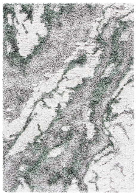 Safavieh Horizon Shag 800 4'-0" x 6'-0" Rug in Grey / Green