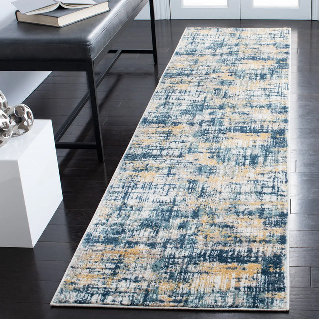 Safavieh Skyler 2'-2" x 9'-0" Rug in Navy / Gold