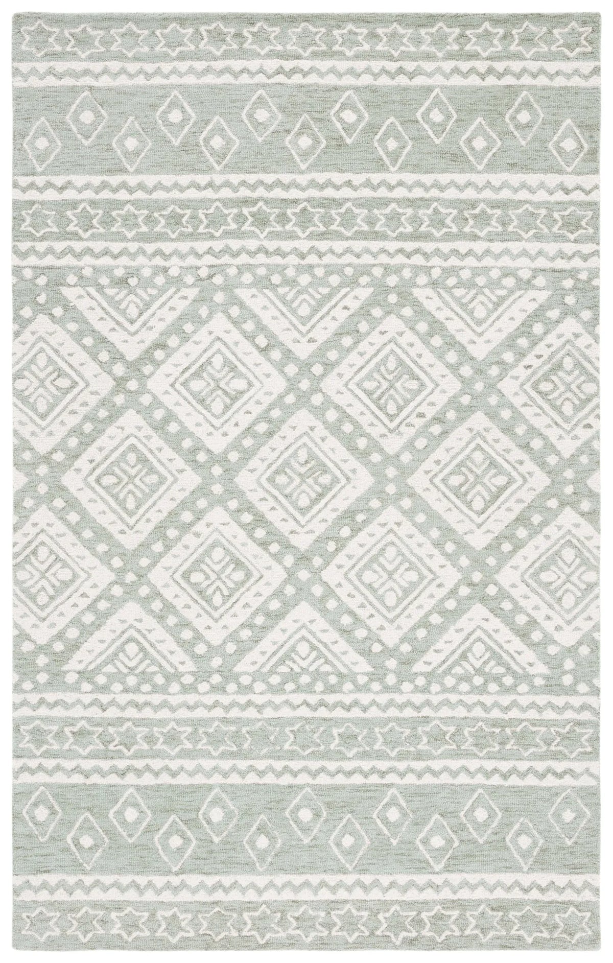 Safavieh Micro-Loop 4'-0" x 6'-0" Rug in Sage / Ivory