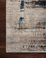 Loloi Leigh Lei-01 Granite/Slate Rugs - corner on wood
