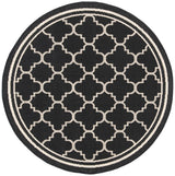 Safavieh Courtyard 4'-0" x 4'-0" Rug in Black / Beige