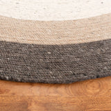 Safavieh Braided 5'-0" x 5'-0" Rug in Charcoal / Ivory