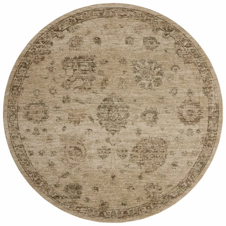 Loloi Willa WIA-05 Wheat / Multi Power Loomed Rug - round flat