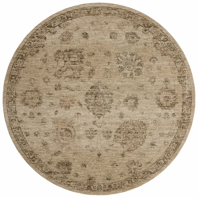 Loloi Willa WIA-05 Wheat / Multi Power Loomed Rug - round flat