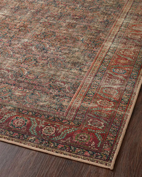 Loloi Wynter Wyn-09 Onyx/Multi Rugs - angled corner on wood
