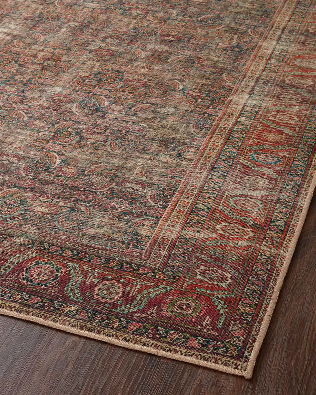 Loloi Wynter Wyn-09 Onyx/Multi Rugs - angled corner on wood