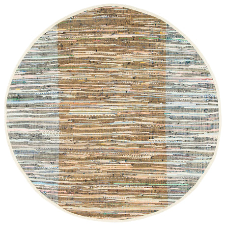 Safavieh Rag Rug 6'-0" x 6'-0" Rug in Rust / Gold