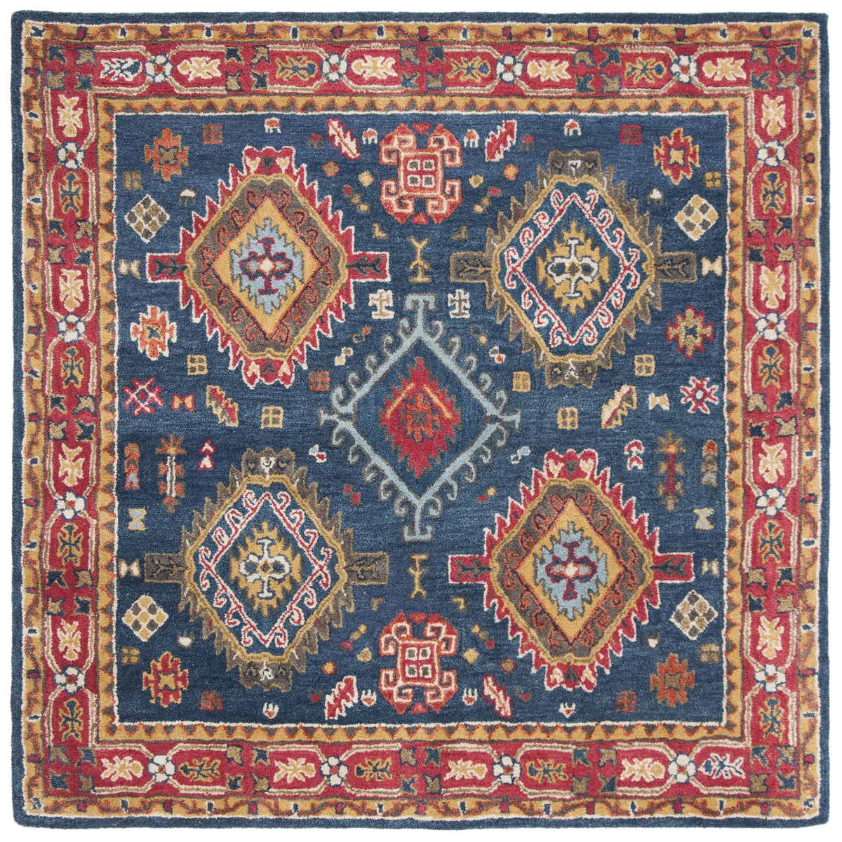 Safavieh Heritage 6'-0" x 6'-0" Rug in Navy / Red