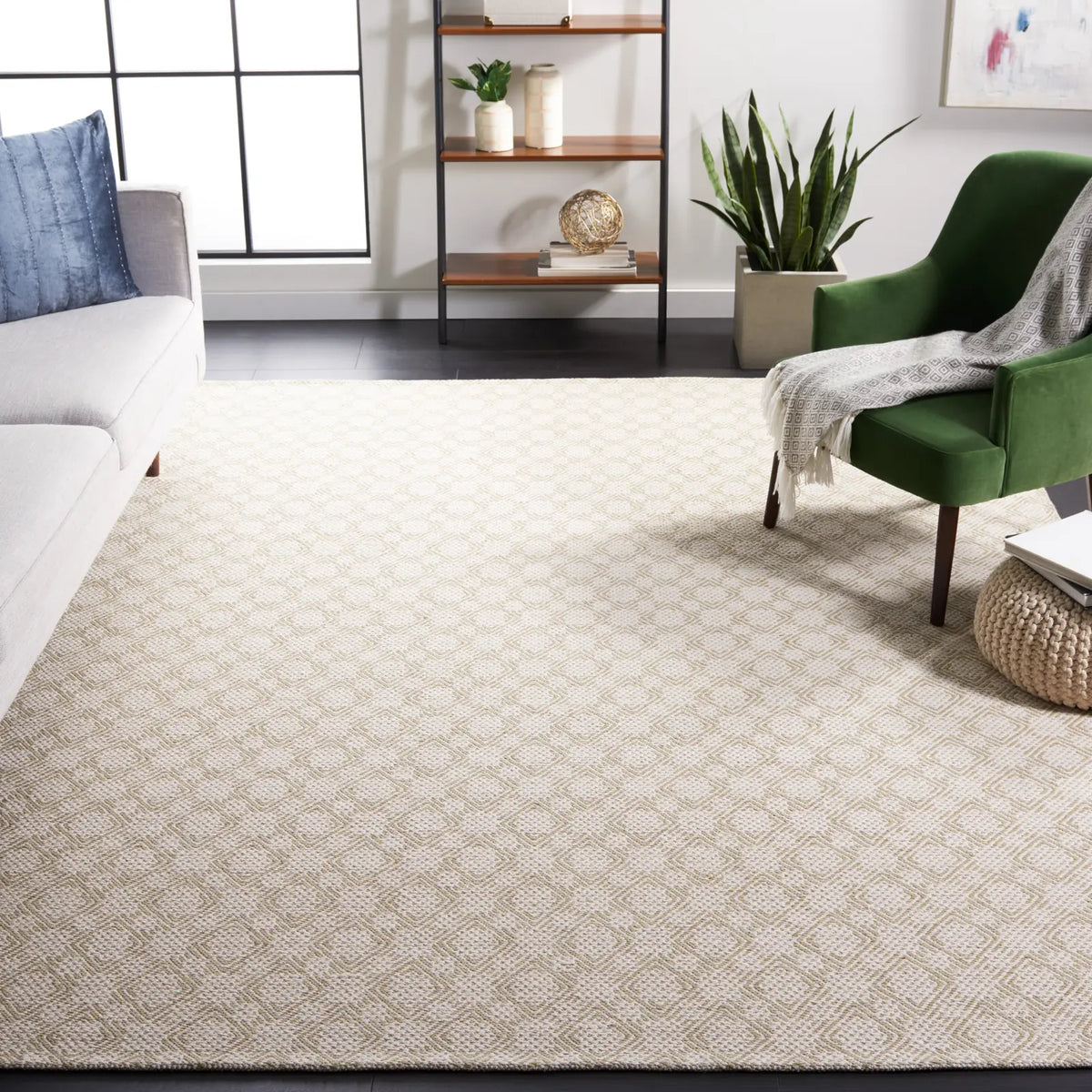 Safavieh Klc-Cotton Kilim 8'-0" x 10'-0" Rug in Beige / Ivory