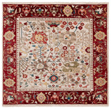 Safavieh Kashan 6'-7" x 6'-7" Rug in Ivory / Red
