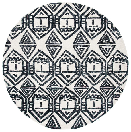 Safavieh Metro 6'-0" x 6'-0" Rug in Black / Ivory