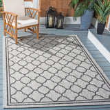 Safavieh Courtyard 4'-0" x 5'-7" Rug in Light Grey / Black