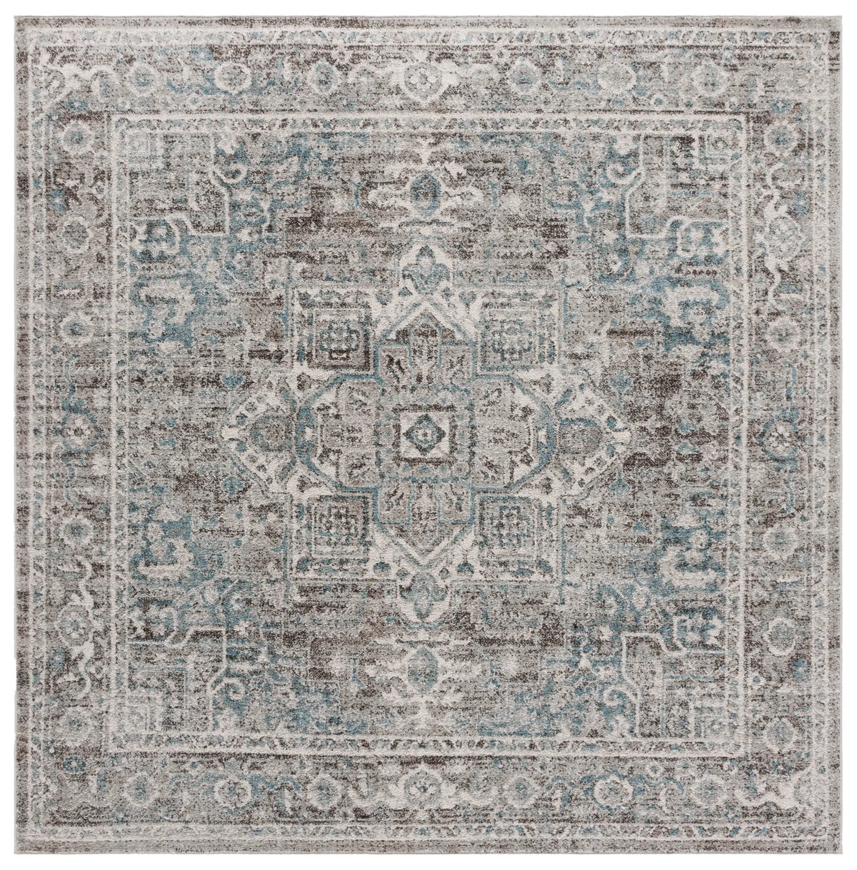Safavieh Vintage Tabriz 6'-7" x 6'-7" Rug in Grey / Blue
