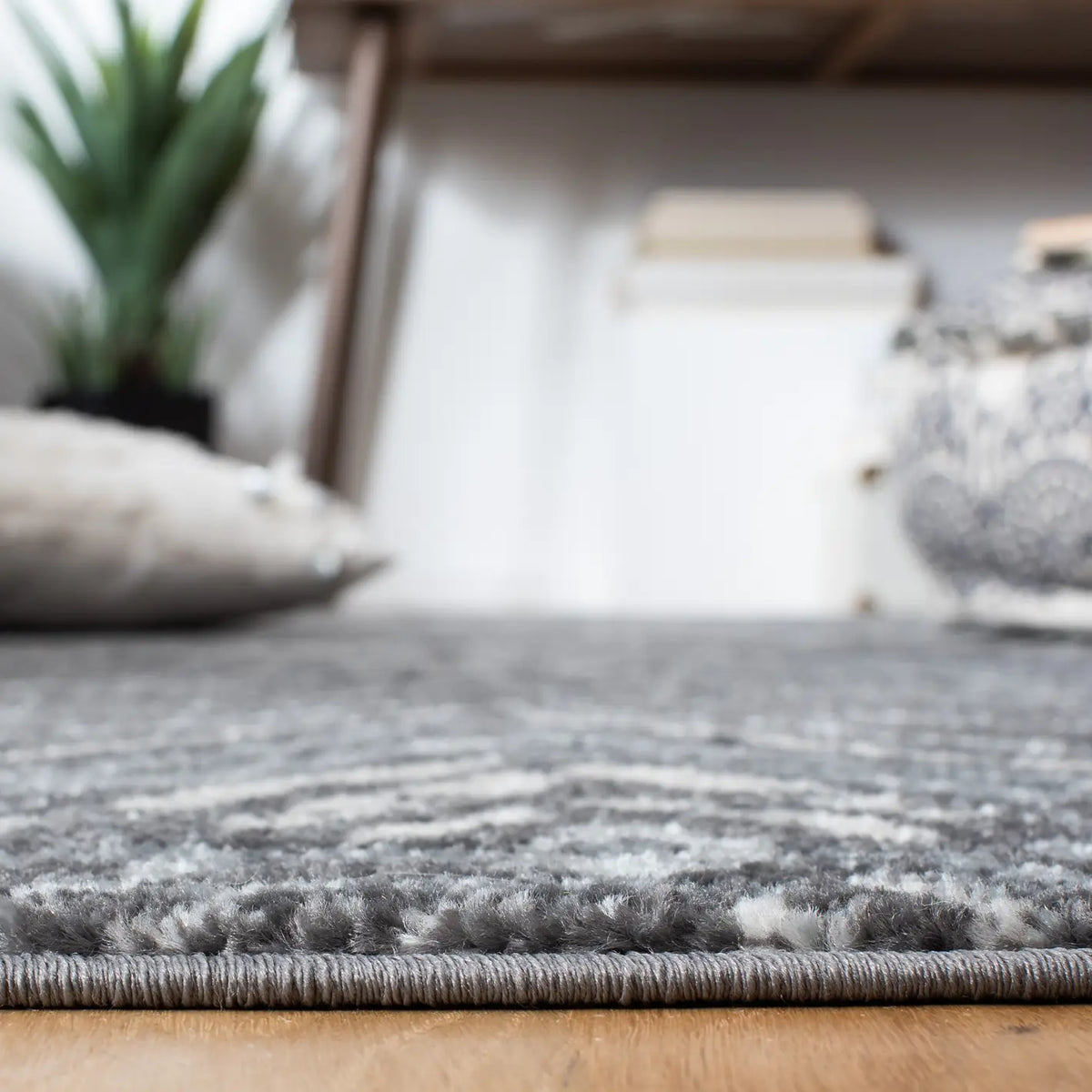 Safavieh Amsterdam 4'-0" x 6'-0" Rug in Dark Grey / Light Grey
