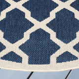 Safavieh Courtyard 5'-3" x 5'-3" Rug in Navy / Beige
