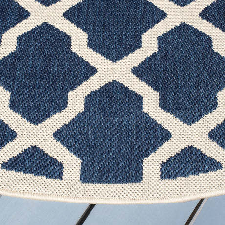 Safavieh Courtyard 5'-3" x 5'-3" Rug in Navy / Beige