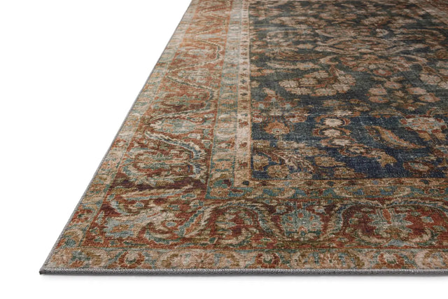 Chris Loves Julia x Loloi Jules 10-Jul Ocean / Spice Rug - rug corner