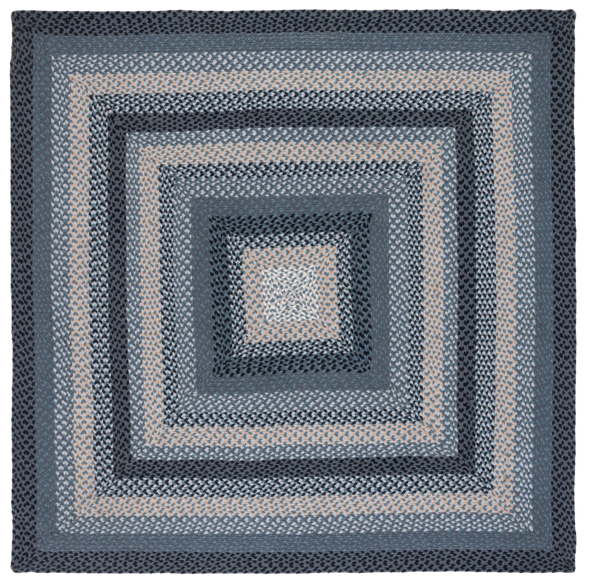 Safavieh Braided 6'-0" x 6'-0" Rug in Dark Grey / Blue