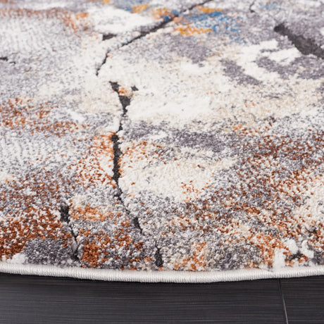 Safavieh Cyrus Shag 6'-7" x 6'-7" Rug in Grey / Ivory