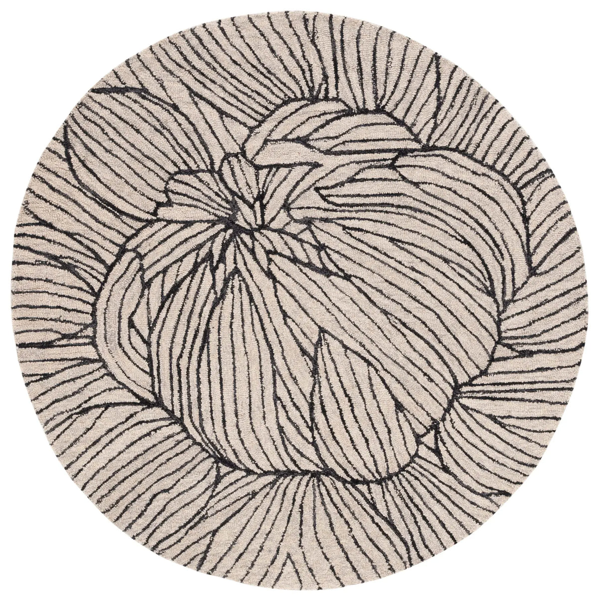 Safavieh Metro 6'-0" x 6'-0" Rug in Black / Ivory