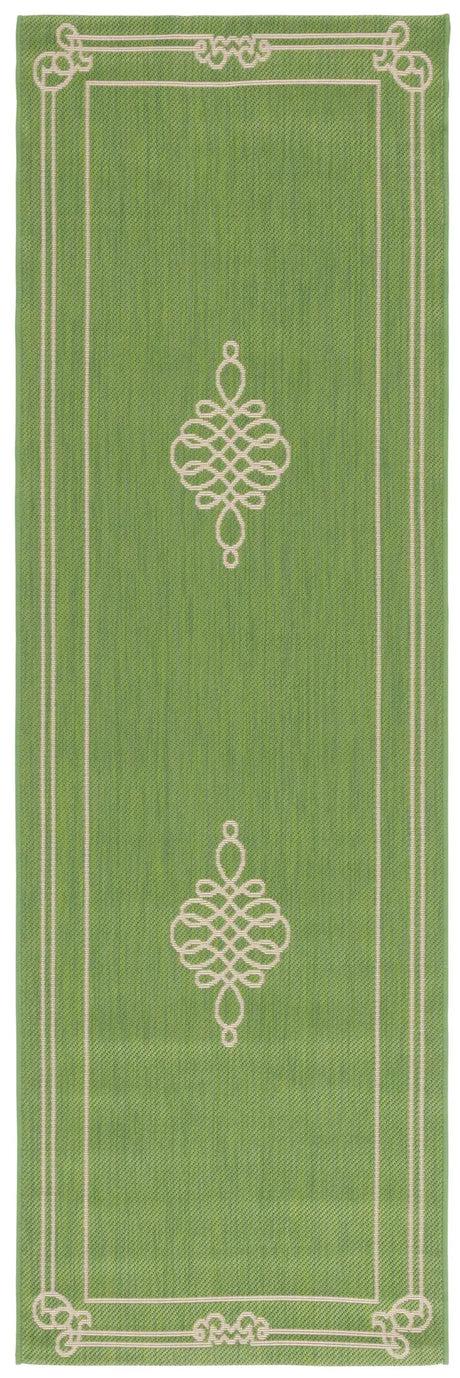 Safavieh Courtyard 2'-7" x 8'-2" Rug in Green / Creme