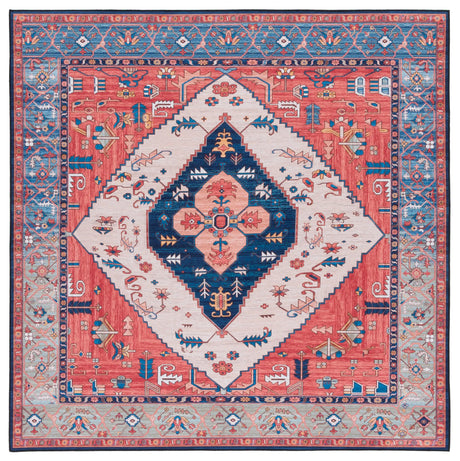 Safavieh Tucson 6'-0" x 6'-0" Rug in Rust / Blue
