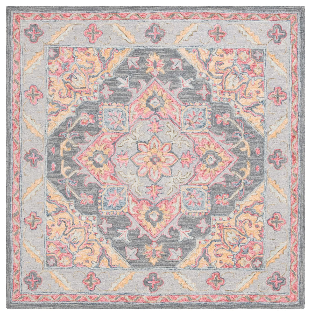 Safavieh Metro 6'-0" x 6'-0" Rug in Grey / Rust