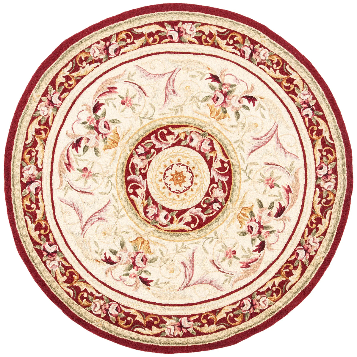 Safavieh Chelsea 5'-6" x 5'-6" Rug in Ivory / Burgundy