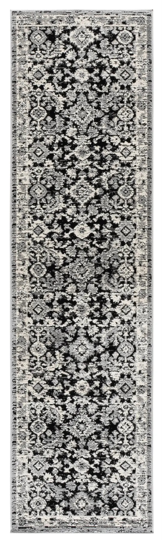Safavieh Cameron 2'-2" x 8'-0" Rug in Black / Grey Ivory
