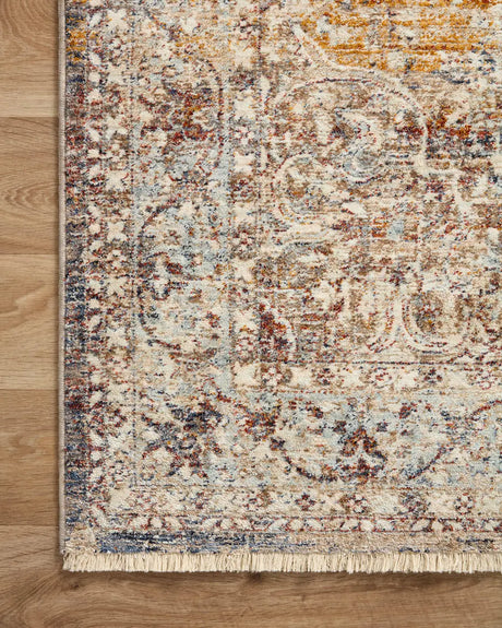 Loloi Sorrento Sor-04 Natural/Multi Rug - corner on wood