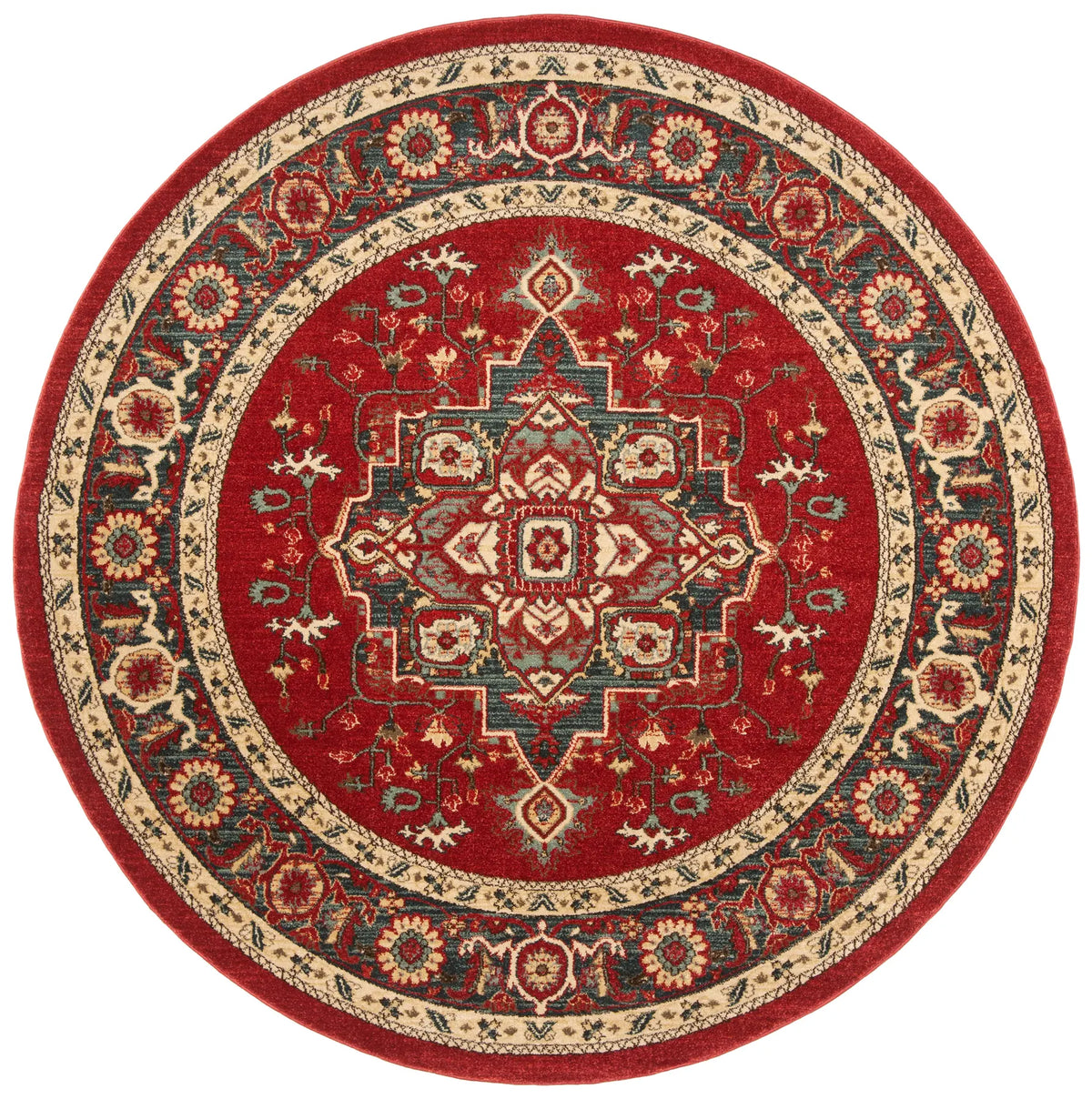 Safavieh Mahal 6'-7" x 6'-7" Rug in Red / Creme