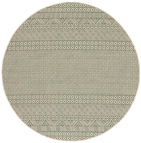 Safavieh Courtyard 6'-7" x 6'-7" Rug in Dark Green / Beige
