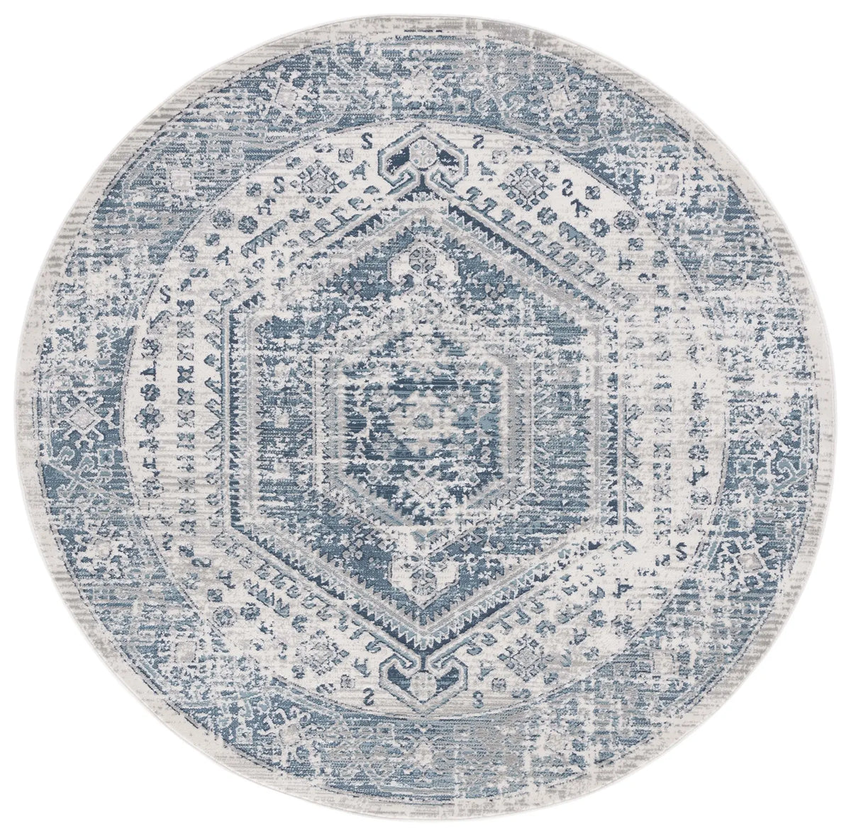 Safavieh Madison 800 6'-7" x 6'-7" Rug in Blue / Ivory