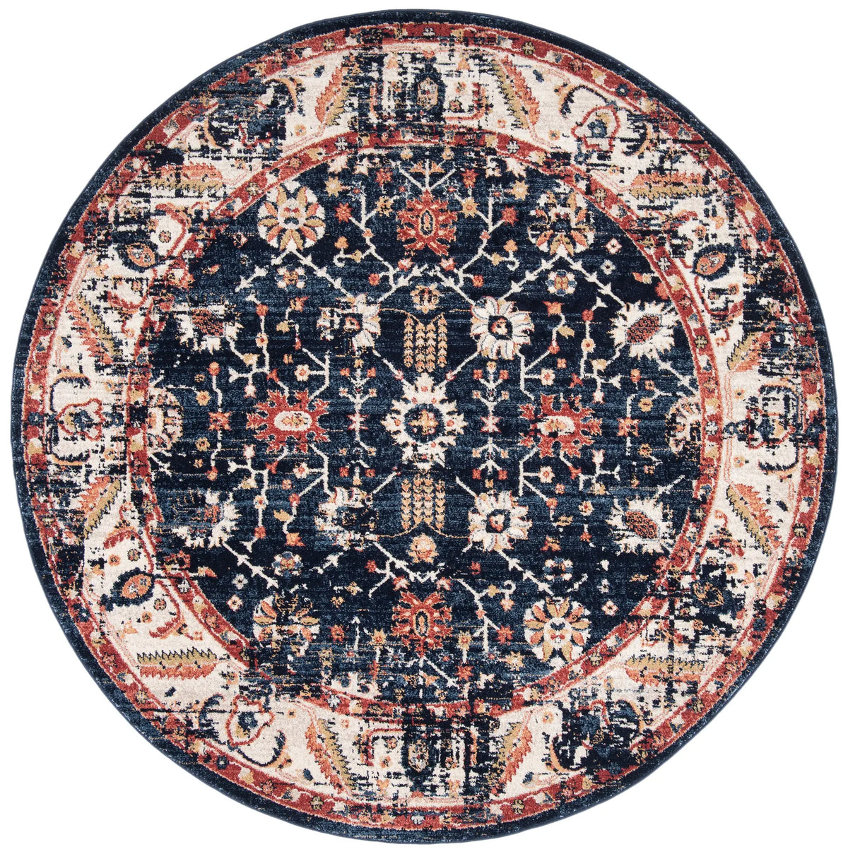 Safavieh Charleston 6'-7" x 6'-7" Rug in Navy / Ivory