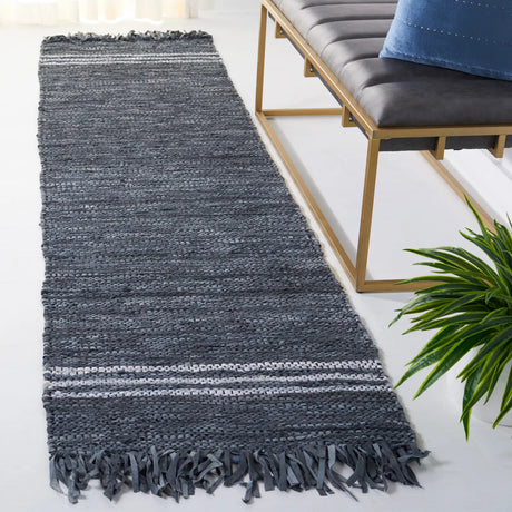 Safavieh Vintage Leather 2'-3" x 9'-0" Rug in Grey / Ivory