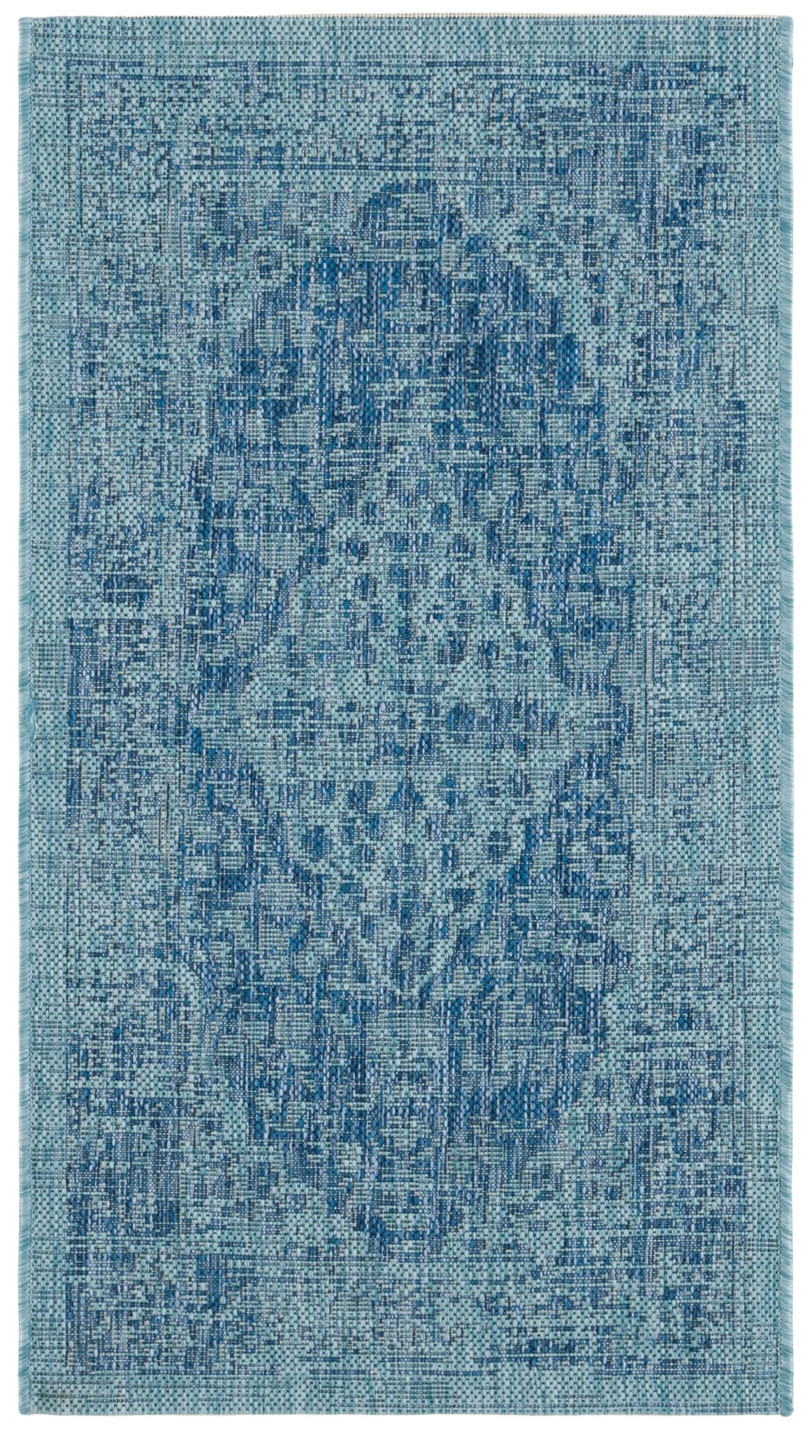 Safavieh Courtyard 2'-0" x 3'-7" Rug in Navy / Aqua
