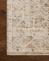 Loloi Clarisse CLS-08 Traditional Power Loomed Natural, Multi Rug - corner on wood