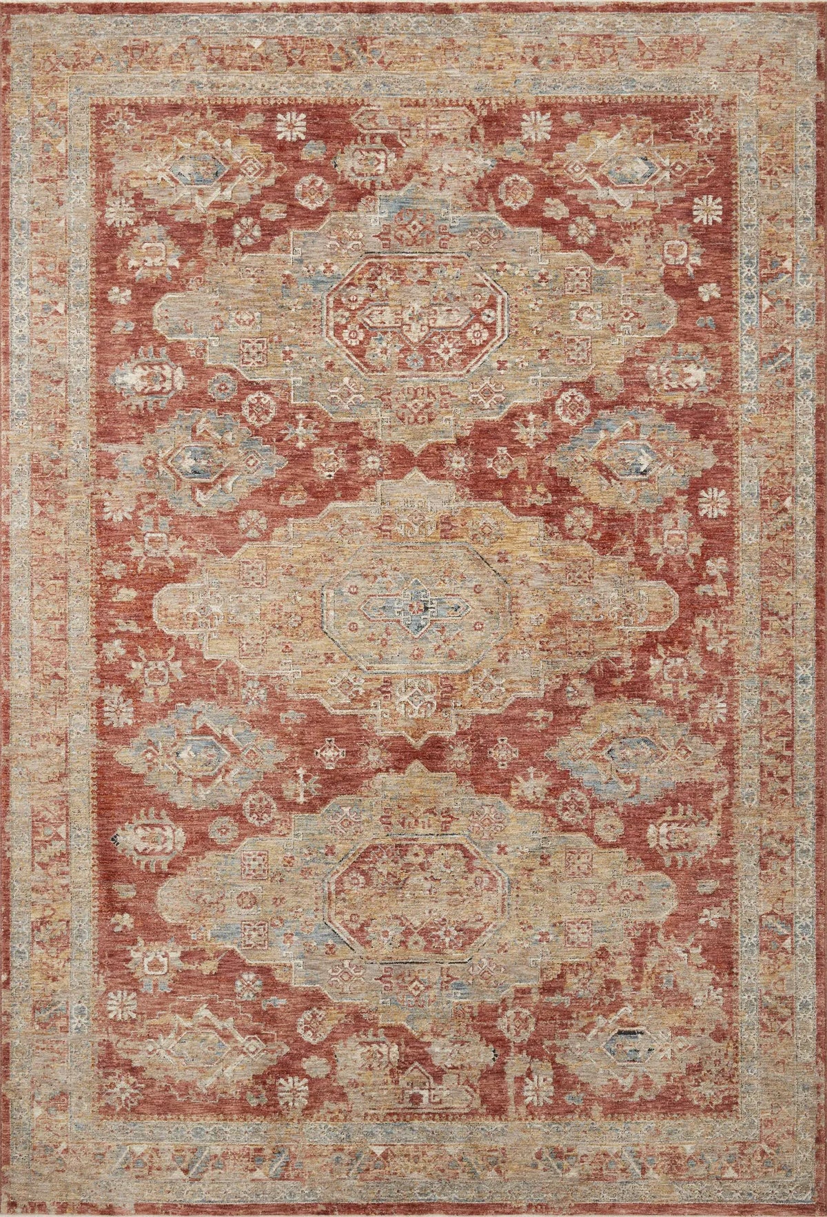 Loloi Gaia Gaa-02 Gold/Brick Rugs - main flat