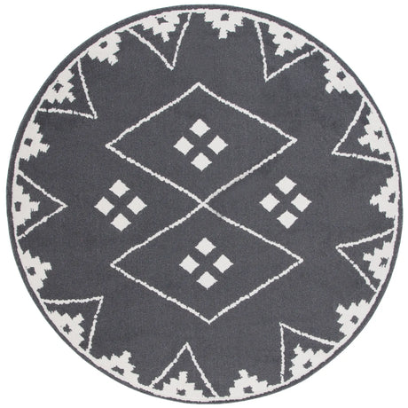 Safavieh Pyramid 6'-7" x 6'-7" Rug in Charcoal / Ivory