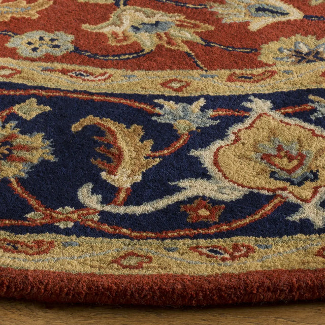 Safavieh Royalty 6'-6" x 6'-6" Rug in Rust / Navy