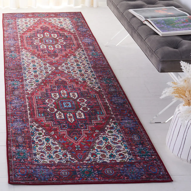 Safavieh Tucson 2'-6" x 8'-0" Rug in Red / Blue