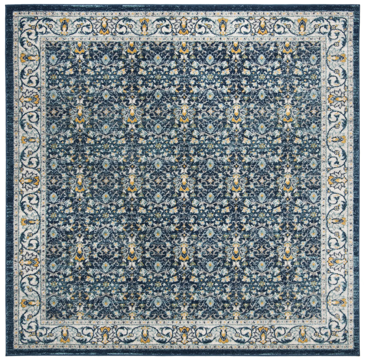 Safavieh Madison 6'-7" x 6'-7" Rug in Navy / Creme