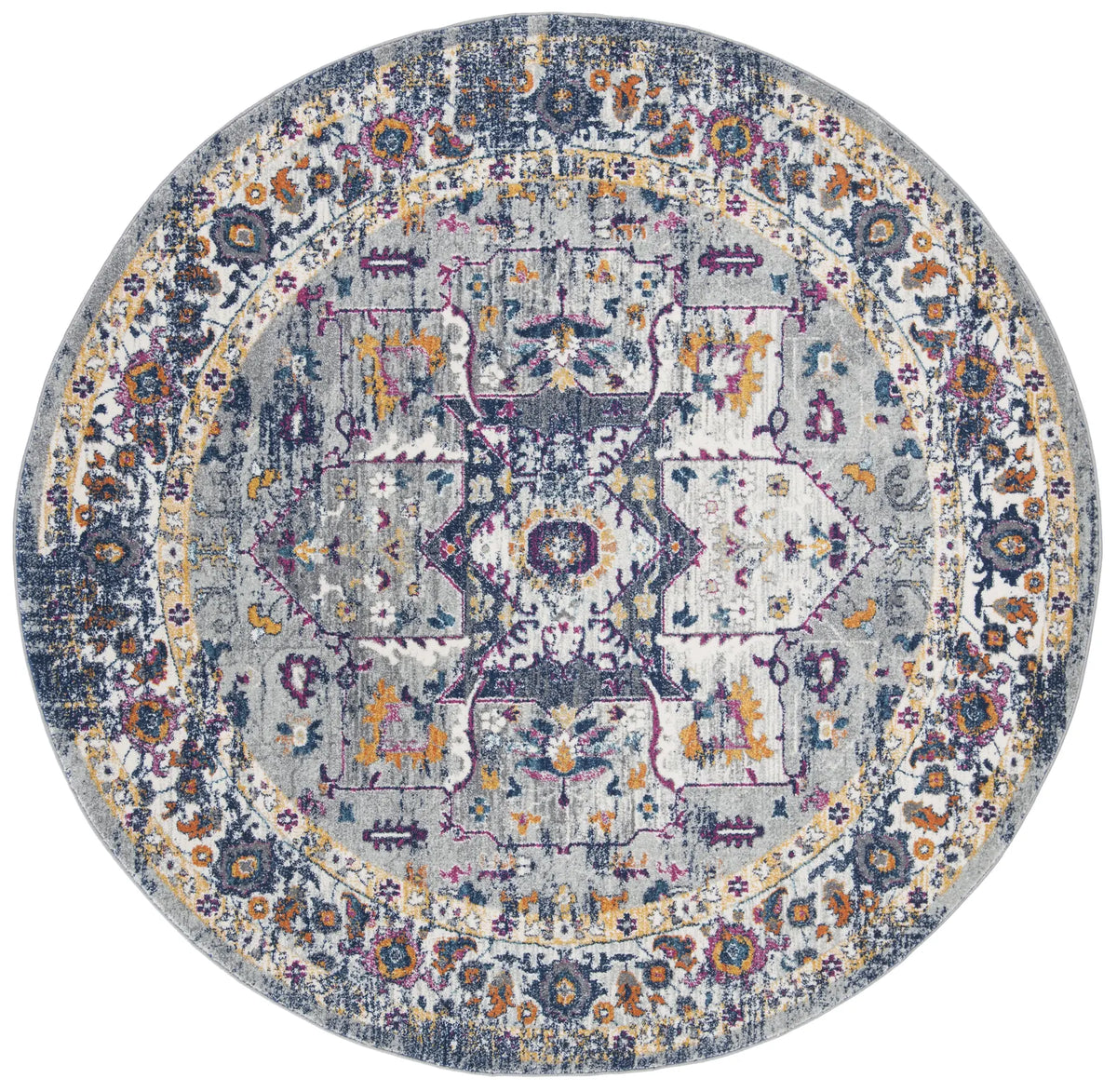 Safavieh Evoke 6'-7" x 6'-7" Rug in Grey / Navy