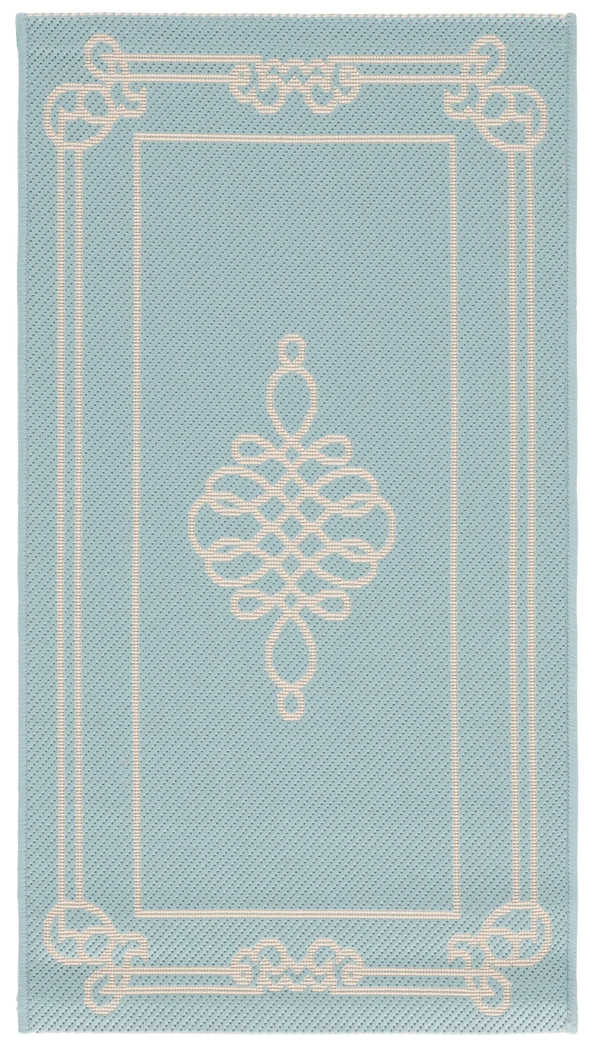 Safavieh Courtyard 2'-0" x 3'-7" Rug in Aqua / Cream