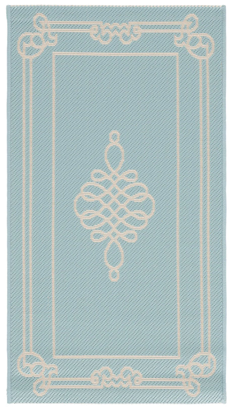 Safavieh Courtyard 2'-0" x 3'-7" Rug in Aqua / Cream