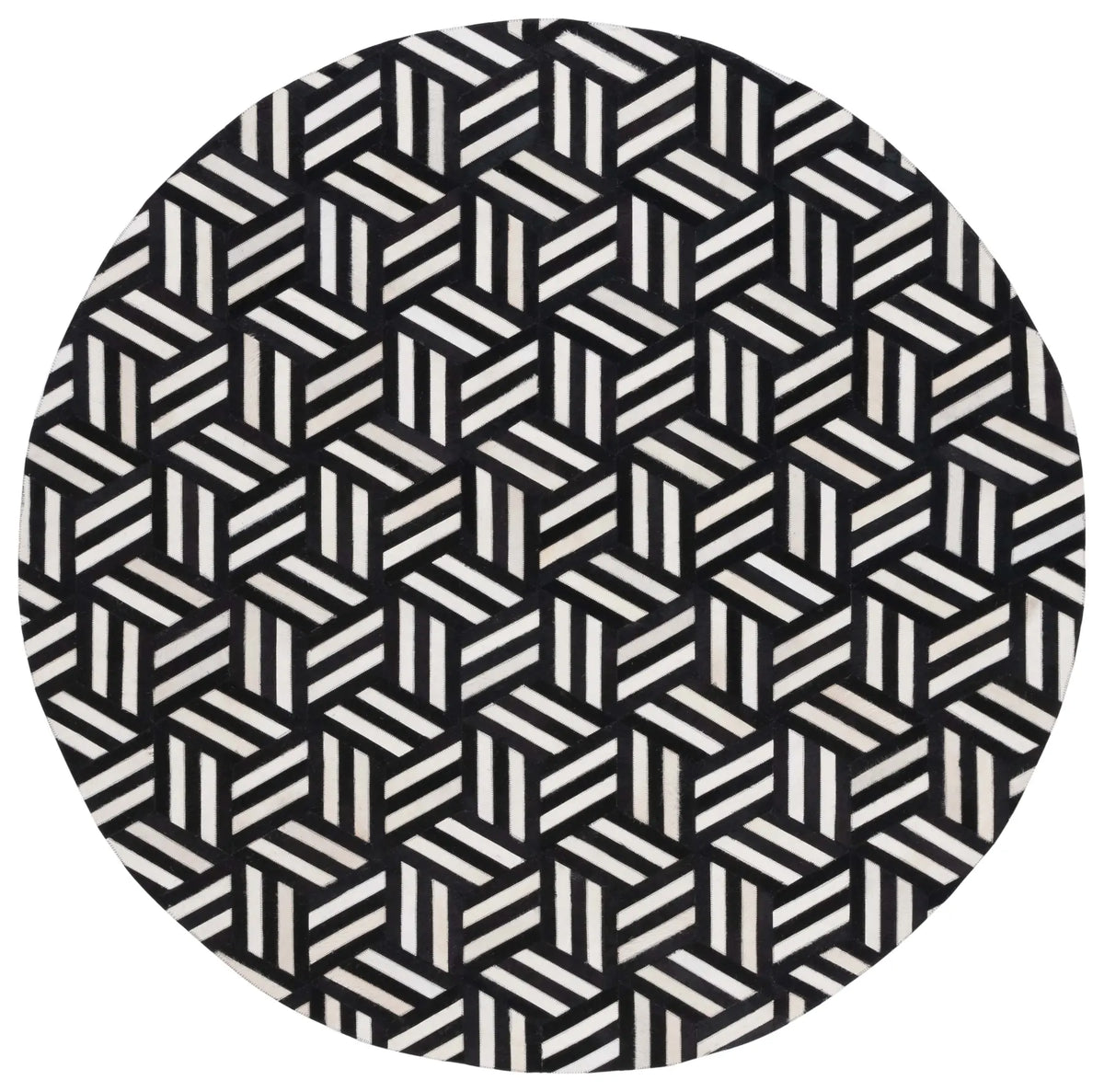 Safavieh Studio Leather 6'-0" x 6'-0" Rug in Ivory / Black