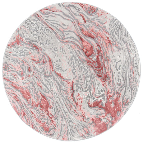 Safavieh Meadow 500 6'-7" x 6'-7" Rug in Grey / Pink