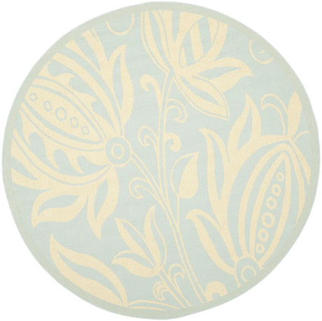 Safavieh Courtyard 6'-7" x 6'-7" Rug in Aqua / Cream